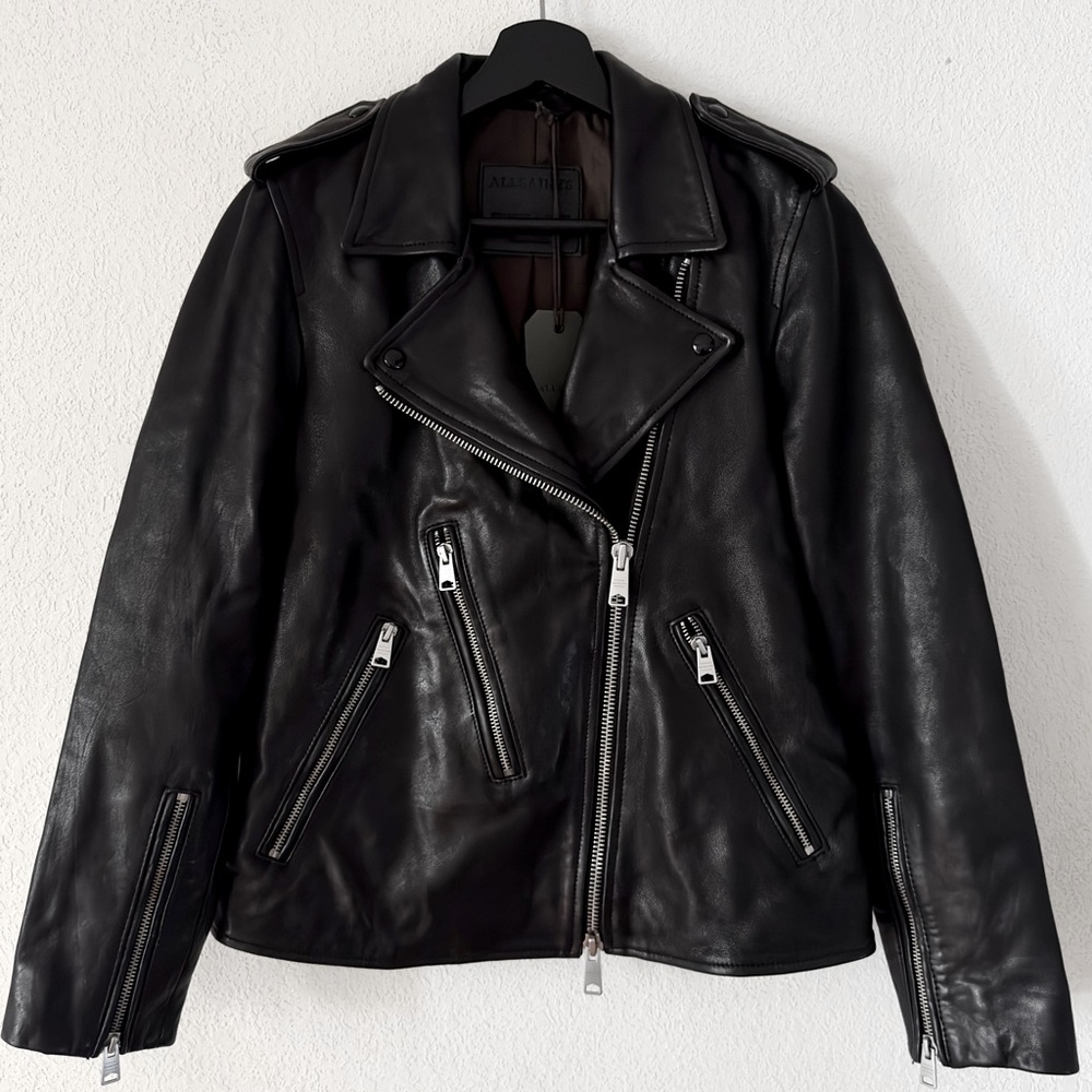 Allsaints | Elva Leather Biker Jacket in size 6